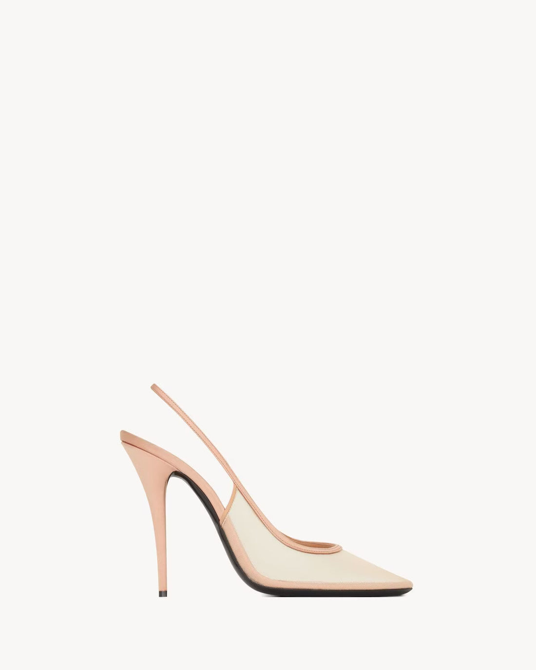 YSL Anita Slingback Pumps in Mesh Rose Lingerie