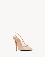 YSL Anita Slingback Pumps in Mesh Rose Lingerie 2