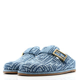 Fendi Feel FF Buckled Mule in Blue Denim Jacquard 3