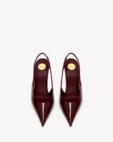YSL P.A.R.I.S Slingback Pumps In Leather Marron Glace 2