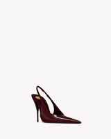 YSL P.A.R.I.S Slingback Pumps In Leather Marron Glace 1