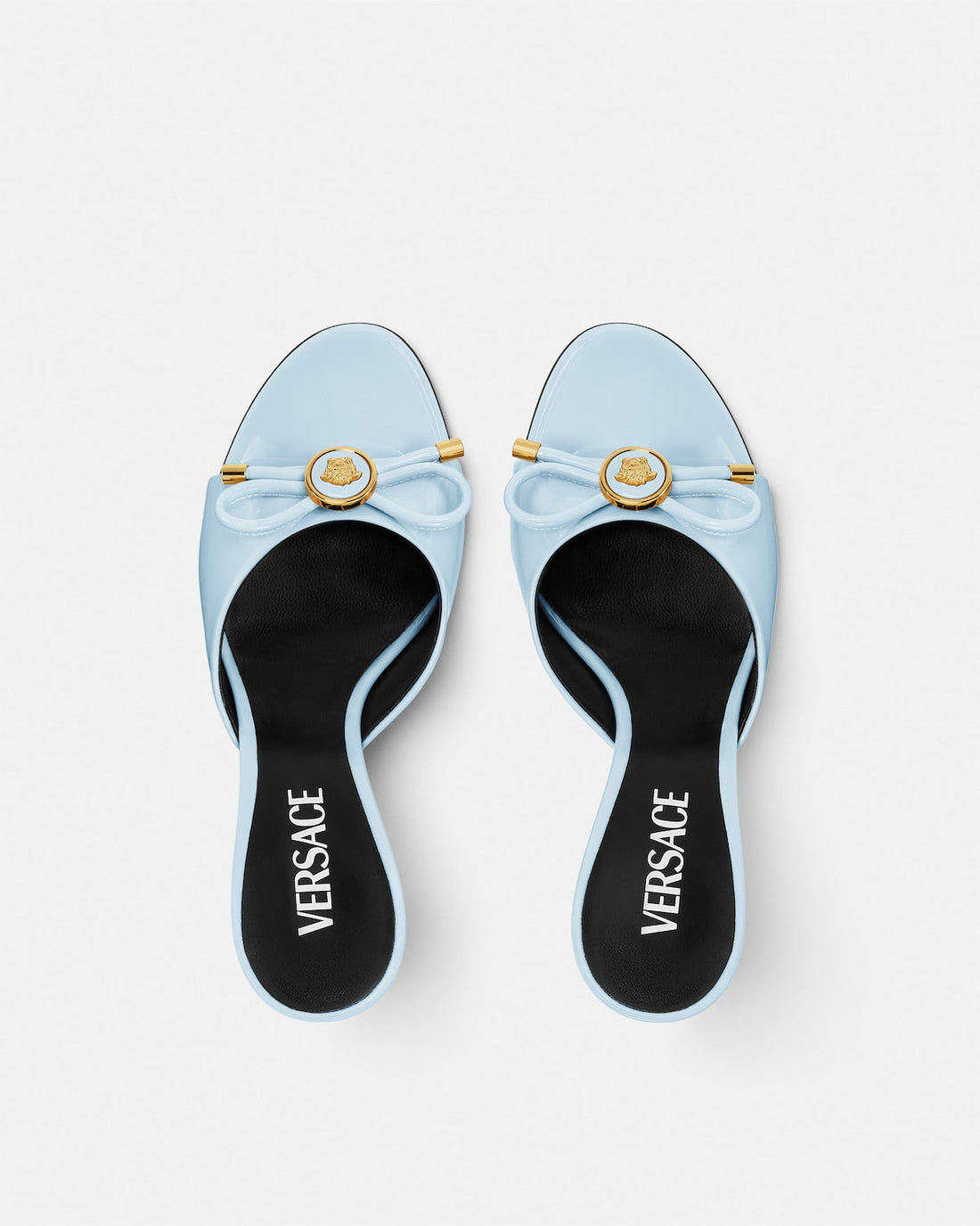 Versace Opera Bow Patent Mules