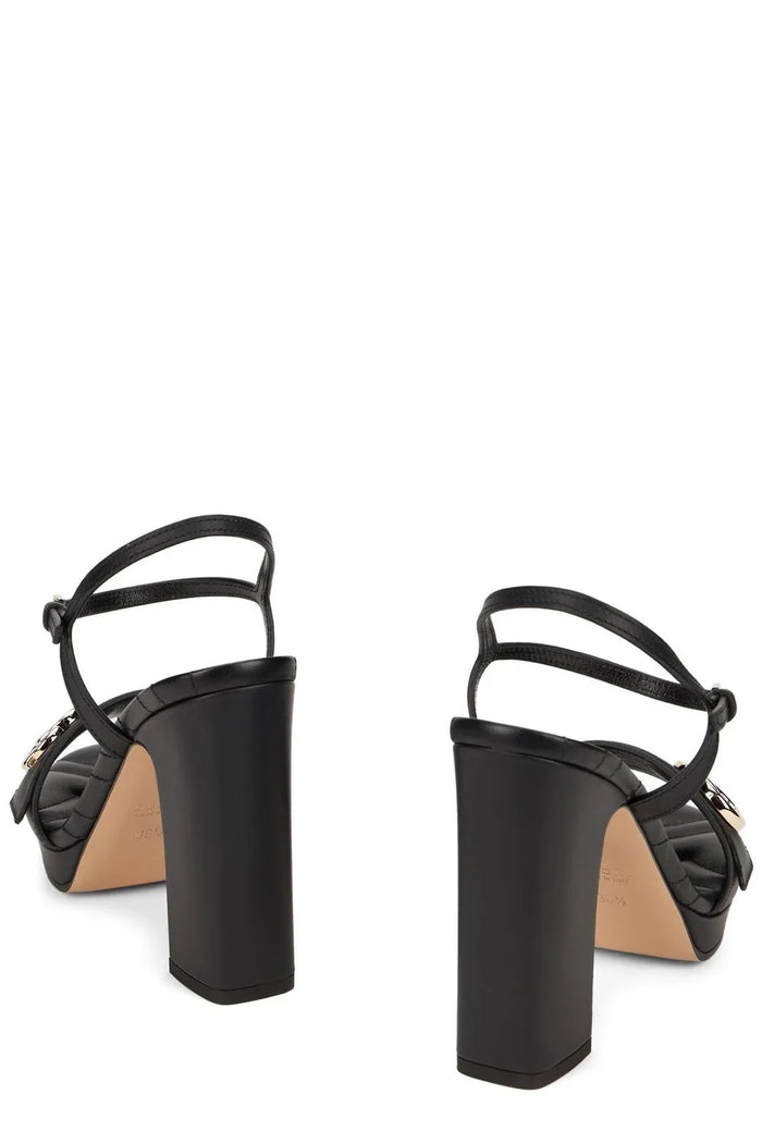 Gucci platform Sandal With Double G Black