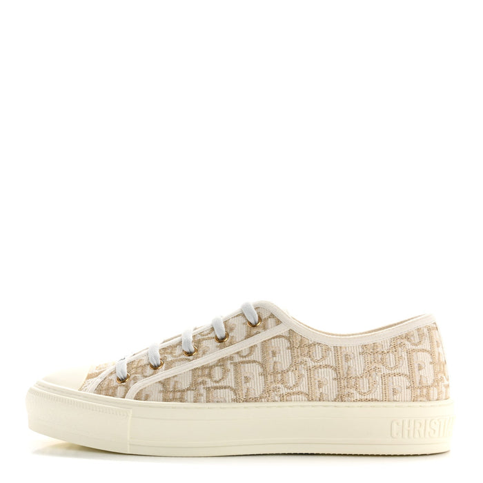 Christian Dior Canvas Oblique Walk'n'Dior Low Top Sneaker Pale Gold