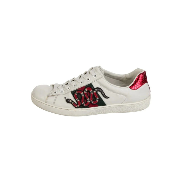 Gucci Sneakers White & Pink With Snake