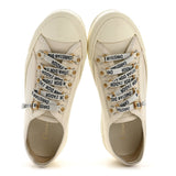 Christian Dior Walk'n'Dior Low Top Sneakers Black Canvas Floral & Beige 2