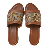 Gucci Horsebit Slide Sandals Beige & Ebony GG 2