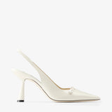 Jimmy Choo Amita 85 Embellished Patent-Leather Slingback Pumps 1
