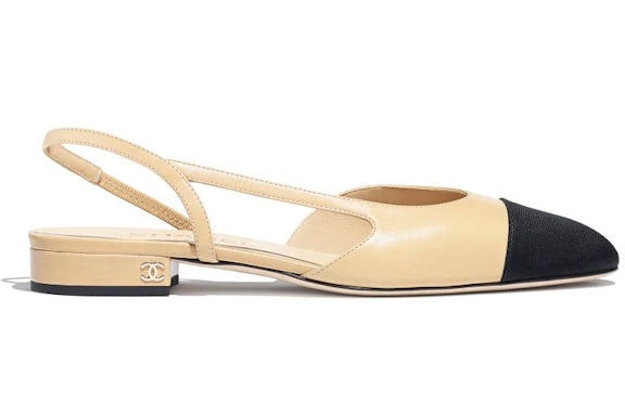 Chanel Classic Slingback Pump in Beige & Black