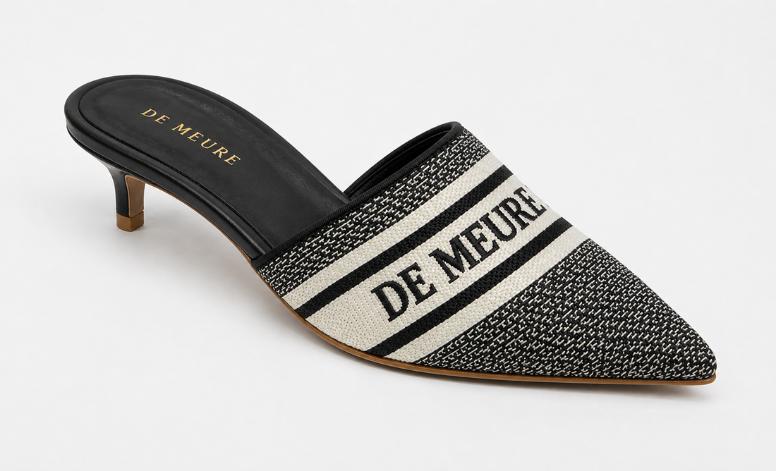 Kitten Heel Mule — Black