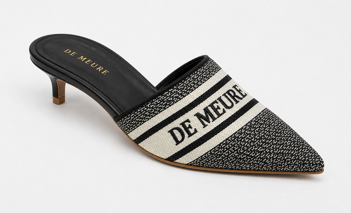 Kitten Heel Mule — Black