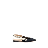 Dior Ballerina Slingback Sandals Fabric/Leather Black 5