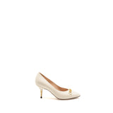 Gucci Interlocking G Horsebit Detailed Pumps Leather White GHW 5