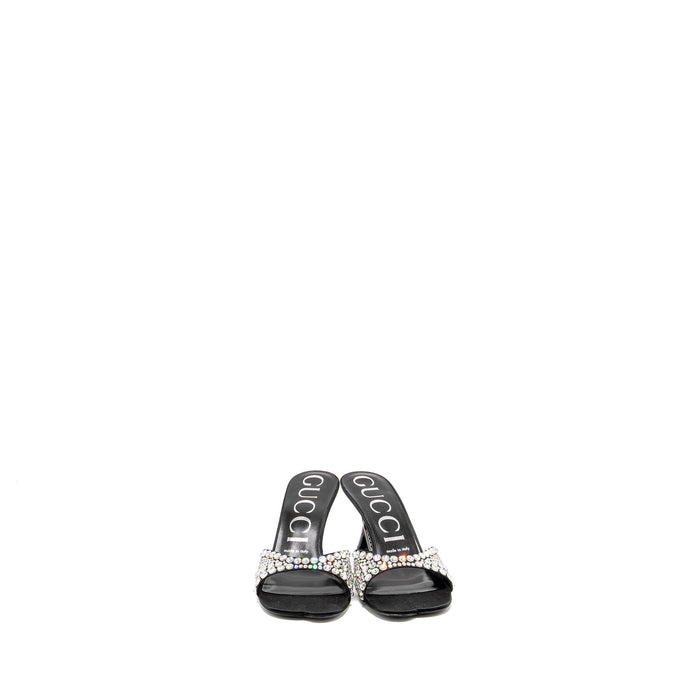 Gucci Crystal-Embellished Stain Sandals Black