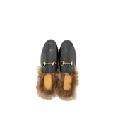 Gucci Horsebit Princetown Fur Slipper Leather Black GHW 4