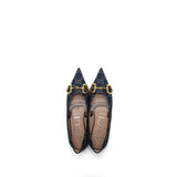 Gucci GG Horsebit Ballerina Shoes GG Supreme Denim GHW 2