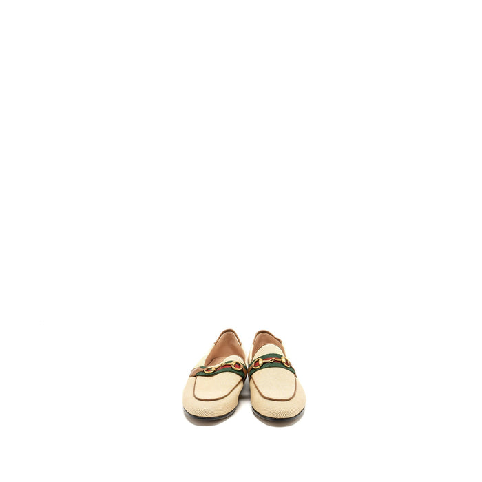 Gucci Horsebit Brixton Loafer Canvas /Leather Beige/ Brown