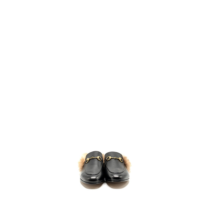Gucci Horsebit Princetown Fur Slipper Leather Black GHW