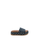 Gucci Platform Slide Sandals GG Supreme Blue Denim 5