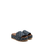 Gucci Platform Slide Sandals GG Supreme Blue Denim 1