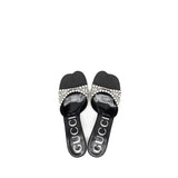 Gucci Crystal-Embellished Stain Sandals Black 4