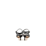 Dior DWay High-Heeled Sandals Embroidered Satin Leather Black SHW 3