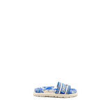 Dior Sandals Embroidered Cotton/ Rubber Blue 5