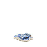 Dior Sandals Embroidered Cotton/ Rubber Blue 1