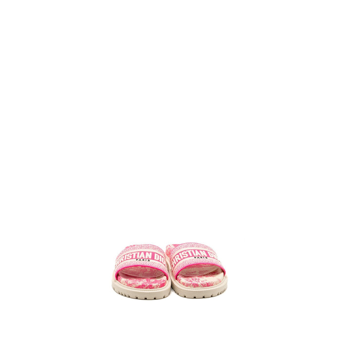 Dior Sandals Embroidered Cotton/ Rubber Pink