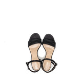 Dior DWay High-Heeled Sandals Embroidered Satin Leather Black SHW 4