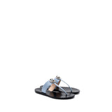 Gucci Leather Thong Sandal With Double G Leather Light Blue SHW 2
