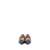 Gucci GG Horsebit Ballerina Shoes GG Supreme Denim GHW 3