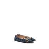 Gucci GG Horsebit Ballerina Shoes GG Supreme Denim GHW 1