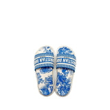 Dior Sandals Embroidered Cotton/ Rubber Blue 4