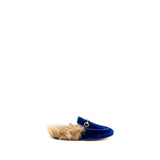 Gucci Horsebit Princetown Fur Slipper Velvet Blue GHW 5