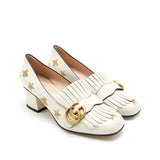 Gucci Embroidered Marmont Pumps in White 1