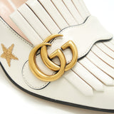 Gucci Embroidered Marmont Pumps in White 6
