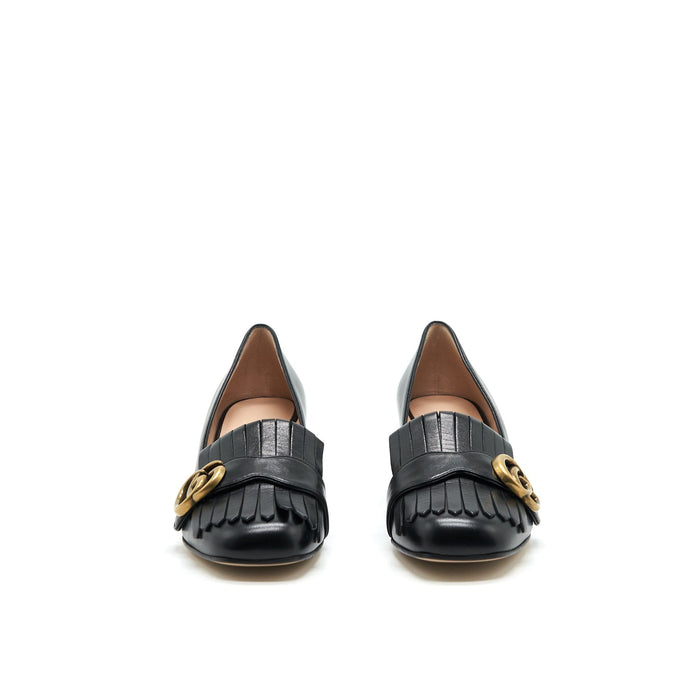 Gucci Leather Mid-Heel Pump
