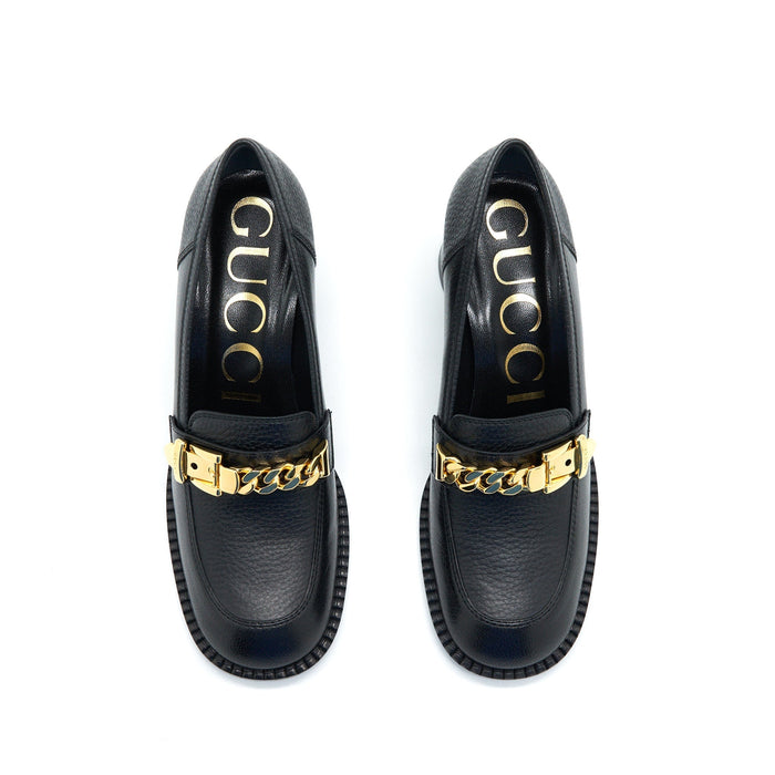 Gucci Sylvia Mid-Heel Pump Black GHW