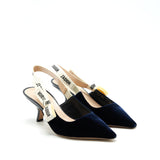 Dior Slingback Pump Velvet Navy 1