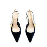 Dior Slingback Pump Velvet Navy 3