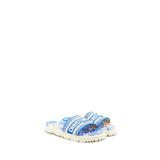 Dior Sandal Blue Embroidered Cotton Blue/White 1