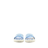 Dior Sandal Blue Embroidered Cotton Blue/White 2