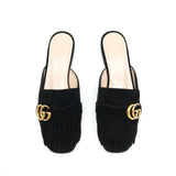 Gucci GG Suede Leather Mules Black 3