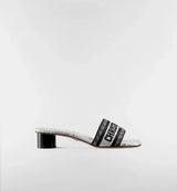 Dior Diorviera Dway Heeled Slide Cotton and White and Black 1