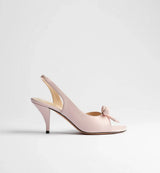 Dior Bow Heeled Slingback Sandal Pink 1