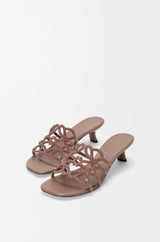 Loewe Petal Anagram Slide In Rhinestone-embellished Suede 2