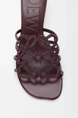 Loewe Petal Anagram Slide In Rhinestone-embellished Suede 7