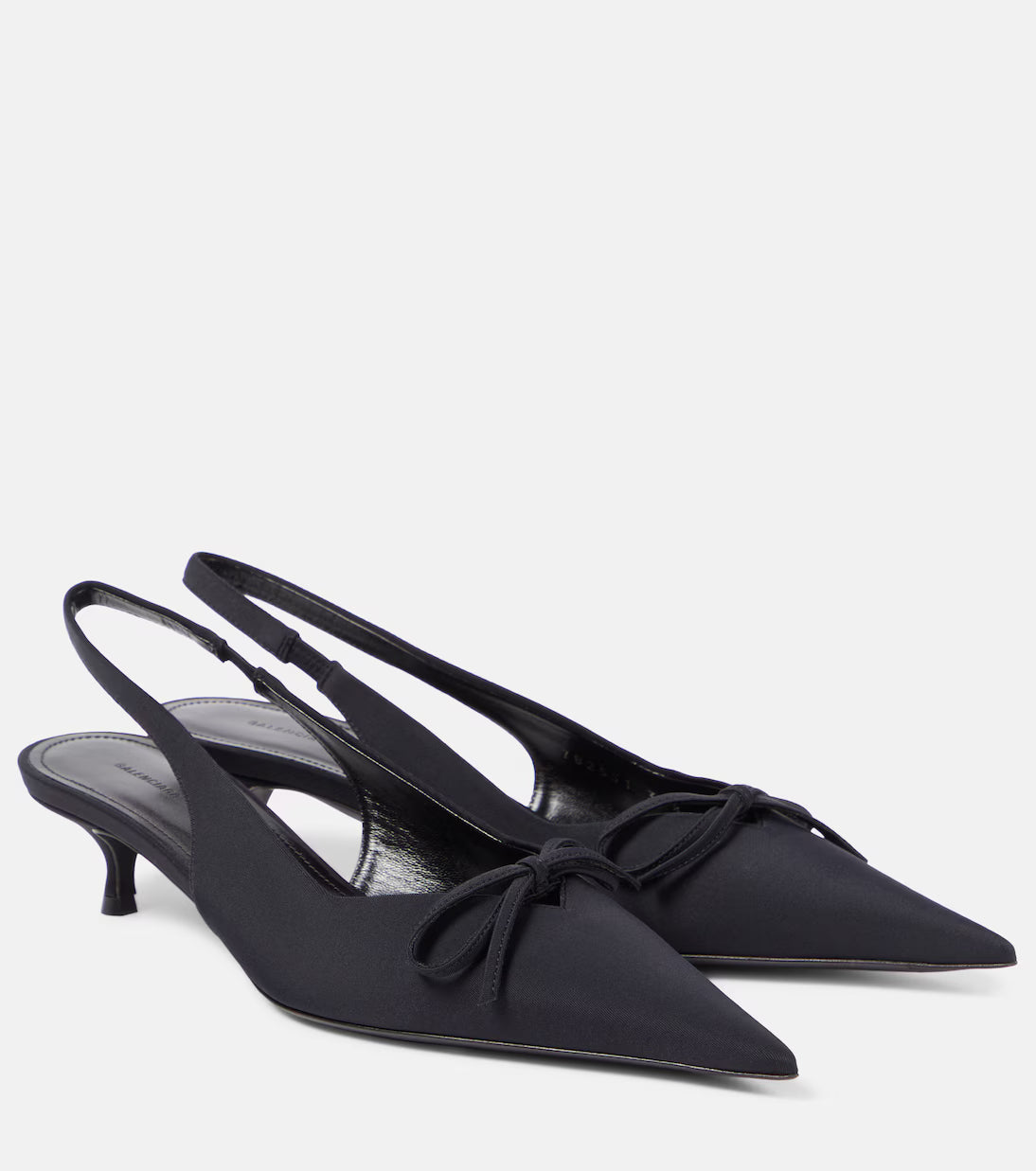 Balenciaga Knife Bow-Embellished Twill Slingback Pumps