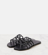 Loewe Petal Anagram Slide in Black Calfskin 3